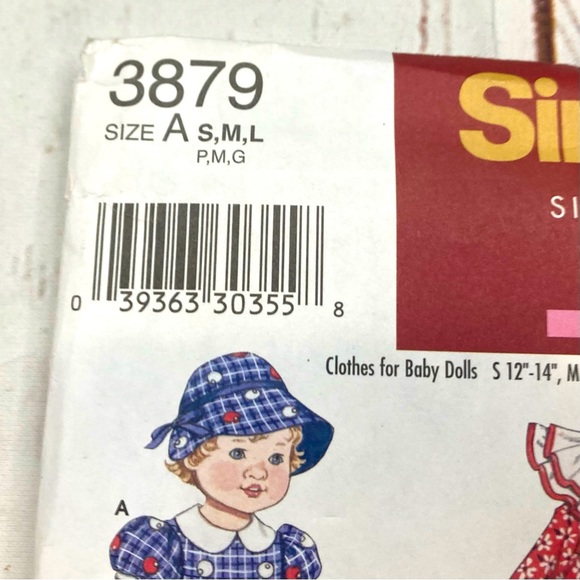 Simplicity Pattern #3879 Baby Doll Three Size Patterns 2007 - Picture 3 of 8